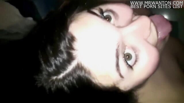 Chubby Latina babe deepthroats cock and swallows cum