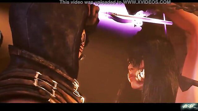 Mileena Mortal Kombat X tentacle hentai fuck with glowing sword