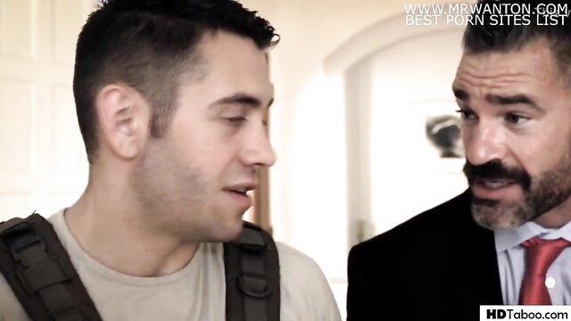 Charles Dera and Dante Colle talk intimately in Pure Taboo anniversary scene