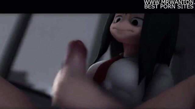 Anime hentai schoolgirl in uniform fingers her pussy closeup