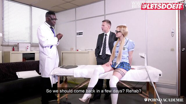 Helena Valentine voluptuous Hungarian student in sexy schoolgirl outfit at doctor's office