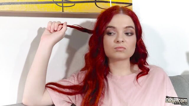 Naughty redhead teen grabs hair in Oldje grandpa fuck preview