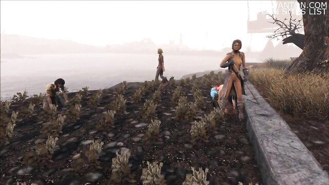 Fallout 4 mod slaves farming nude in foggy wasteland prison scene