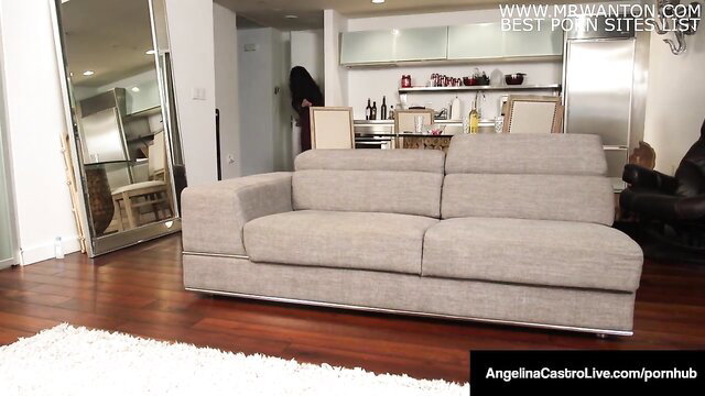 Angelina Castro Cuban BBW on couch in sexy apartment