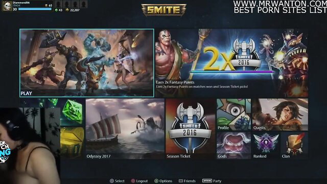 Twitch streamer with headphones flashes boobs in Smite stream nip slip