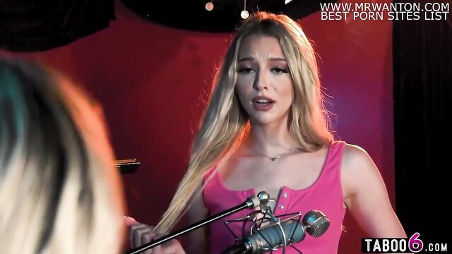 Blonde Lily Larimar licks Chloe Temple in wild teen stepsister lesbian sex