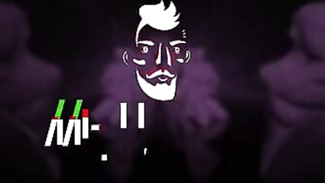 Mysterious white-haired bearded man silhouette with 'MAI-II' text on purple background