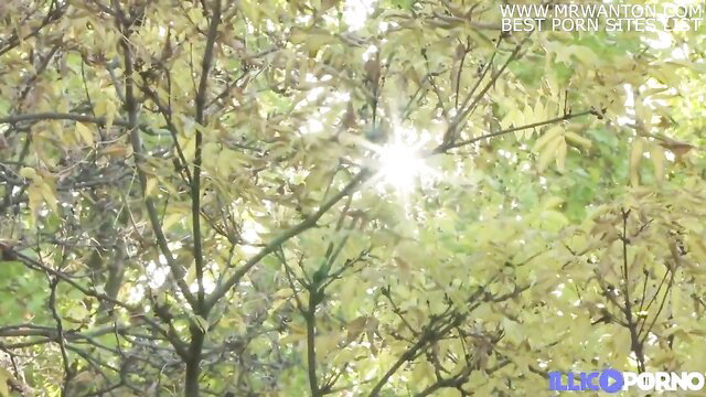 Rebecca Volpetti sexy student in sunny forest, crazy for anal