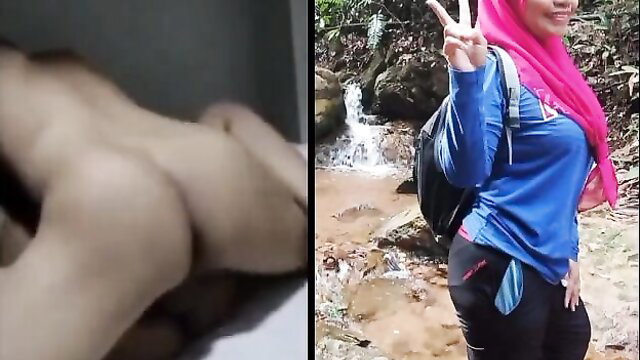 Malay hijab wife big ass nude closeup and jungle hike tease