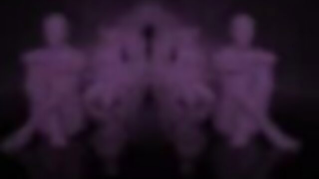 Blurred purple silhouettes of three figures in intense oral group scene