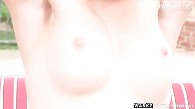 Busty brunette goddess fingers pussy by pool, topless tease