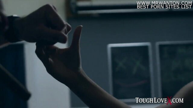 Violet Starr hands gripped by man in ToughLoveX scene