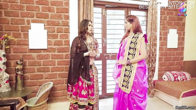 Two busty Indian women in sexy sarees talking in Devadasi web series EP2