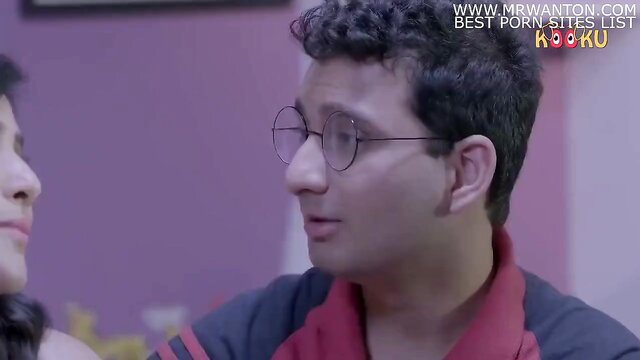 Indian teacher sex closeup: busty desi woman kisses nerdy guy HD porn