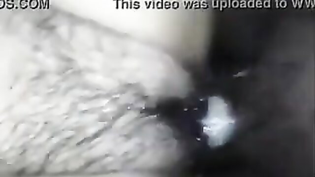 Blurry close-up of white fur and dark wet hole in Desi Indian porn video