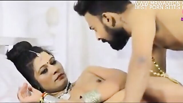 Indian wife in bindi and jewelry fucked by bearded lover