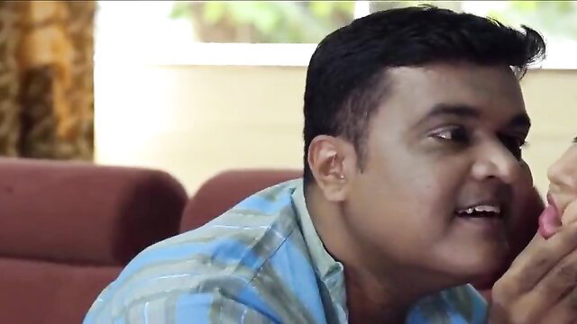 Indian housewife cheats kissing man passionately closeup