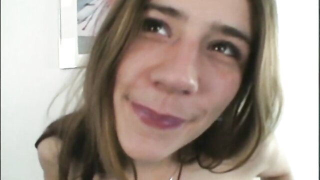 Cute teen with goo on face smiles in closeup cumshot thumbnail