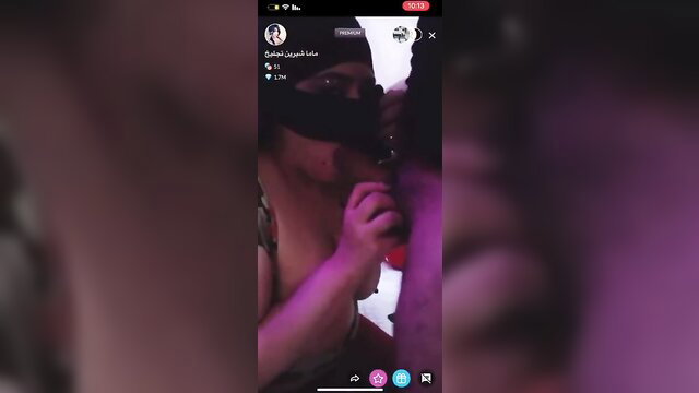 Arab woman Monaqba deepthroating cock live on Tango amateur stream