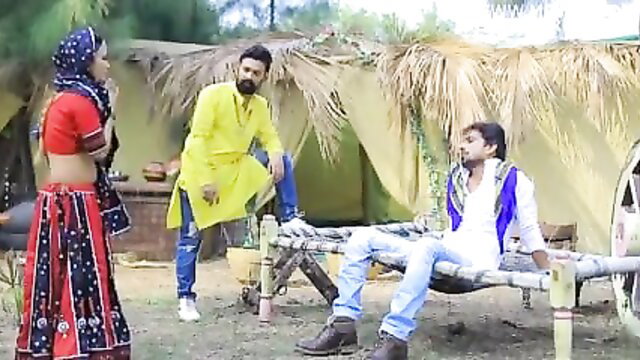 Desi Tadka Ep-2: Sexy Indian village babe in red saree with two studs