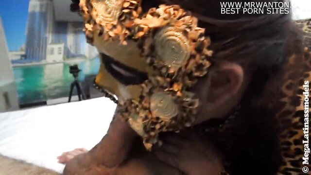 Margot Butt Ass BBW Megalatina92 masked leopard dress blowjob closeup