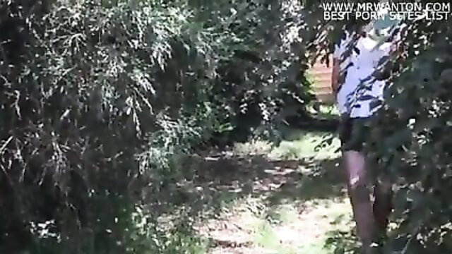 Amateur blonde outdoor piss voyeur, hot girl in shorts peeing in woods