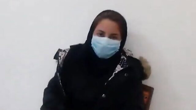 Iranian MILF in hijab and mask, seductive eyes, amateur tease