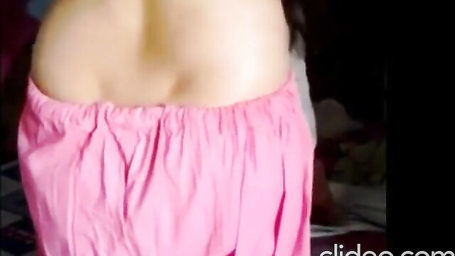 Desi teacher back view in tight pink skirt, sexy ass tease