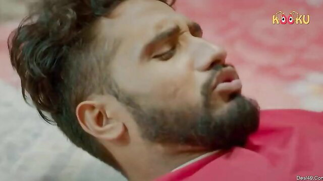 Handsome Indian man with beard licks lips seductively in Sx Girls Episode 2