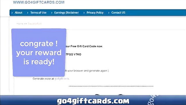 Fake go4giftcards.com scam site promising free gift card codes