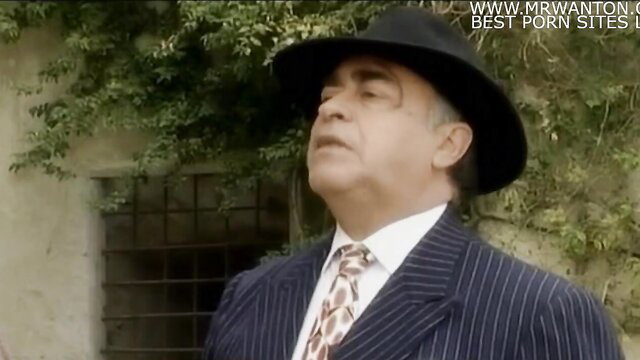 Italian vintage porn man in pinstripe suit and hat, classic hardcore thumbnail