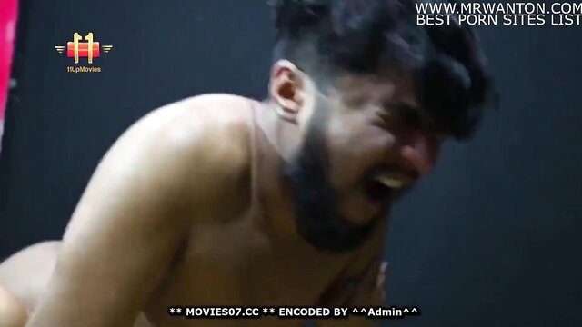 Desi bearded man grimacing in intense sex with stepson taboo