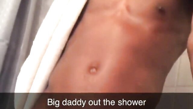 Big daddy out the shower, muscular black stud towel bulge Snapchat