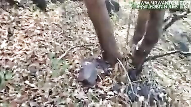 Desi girlfriend outdoor jungle fuck with legs spread wide