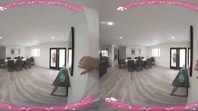 Lena Paul busty slut rides big cock hard in VR POV porn