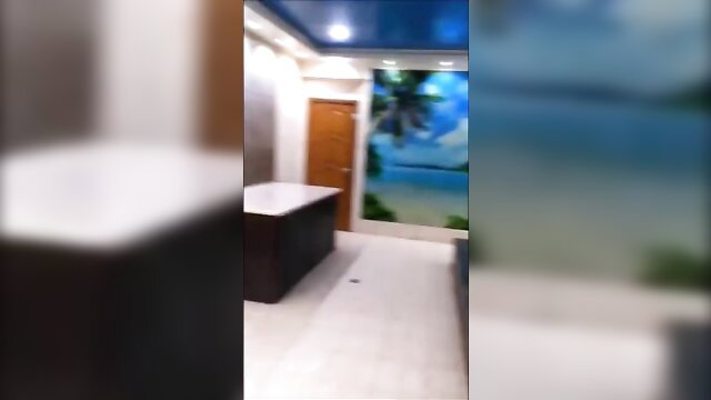 Murat's adventure with Ukrainian girls in beach-themed room