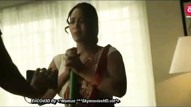 Hot Telugu cheating wife in saree holds cock intimately