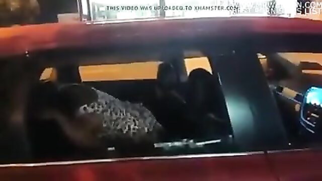Sri Lankan amateur car sex with leopard print girl at night