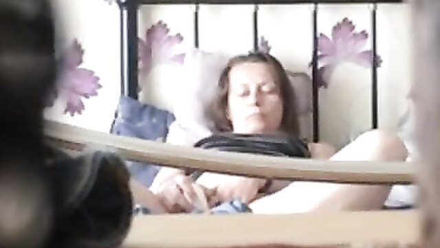 Real amateur wife masturbating on bed in panties, solo fingering