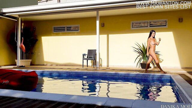 Danika Mori nude by pool, sexy Brazilian body in sunlight