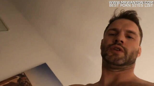 Handsome bearded man closeup in hot amateur sex video thumbnail