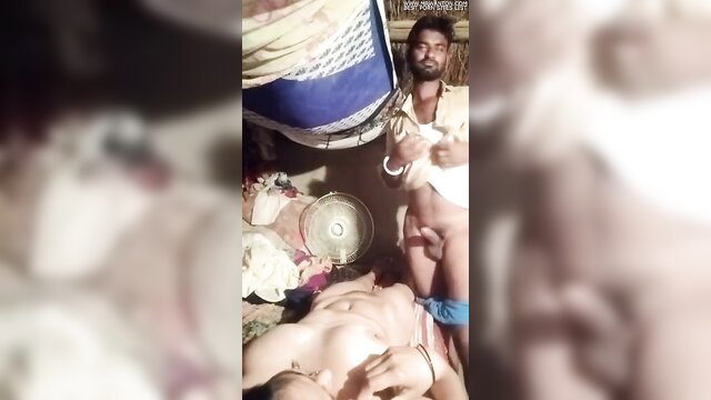 Indian village couple outdoor sex with muscular men fucking hard