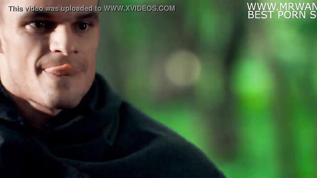 Fallen Angel smirks seductively in dark hood, Gametusy fantasy porn parody