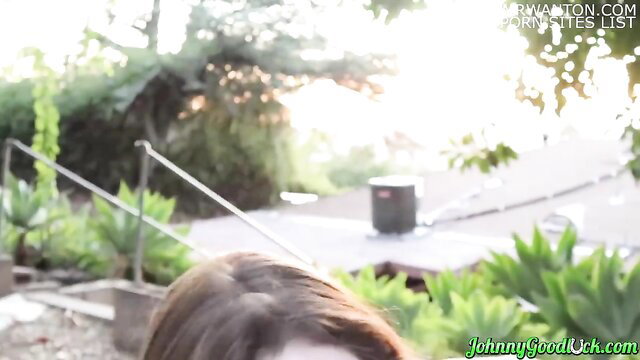 Penny Archer tattoo babe outdoor tease, Johnny Goodluck