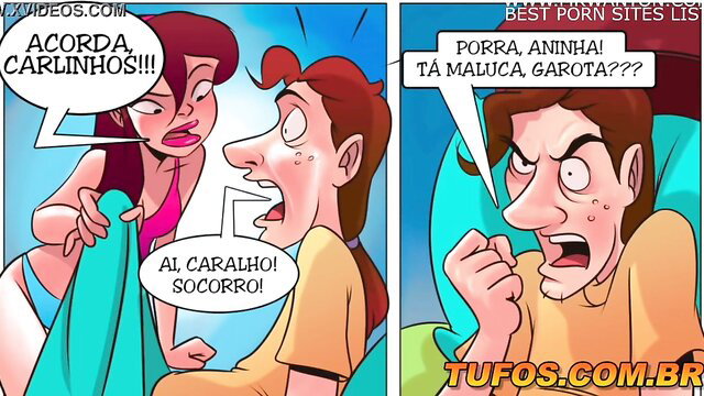 Cartoon Carlinhos shocked spying parents fucking - Familia Sacana HQ 8