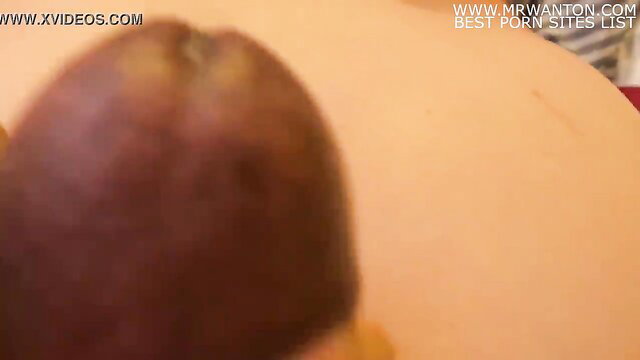 Top-down view of woman's bald head during intense amateur fuck #Hoedashian