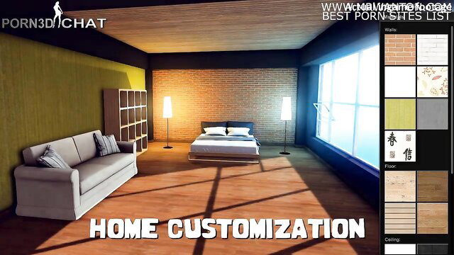 3D Porn Chat Home Customization Room with Furniture Options