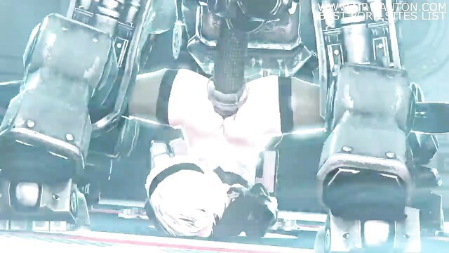 White girl fucked by giant robot mech in hentai PMV Fuck Machines