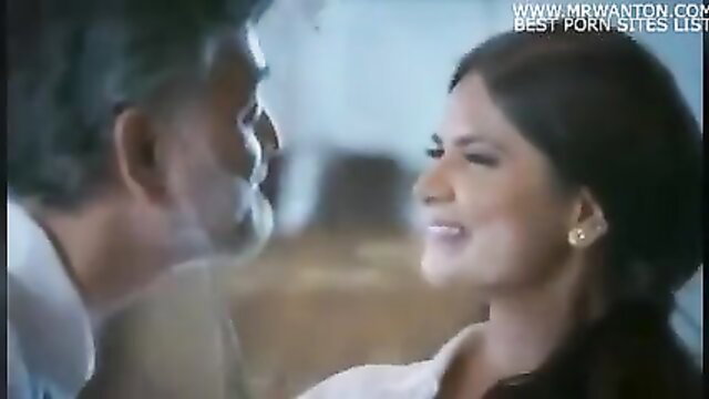 Indian daddy closeup kiss with young beauty hot web series scene