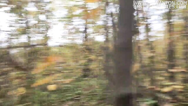 Blurry woods scene from stalker fucking girl outdoors amateur video